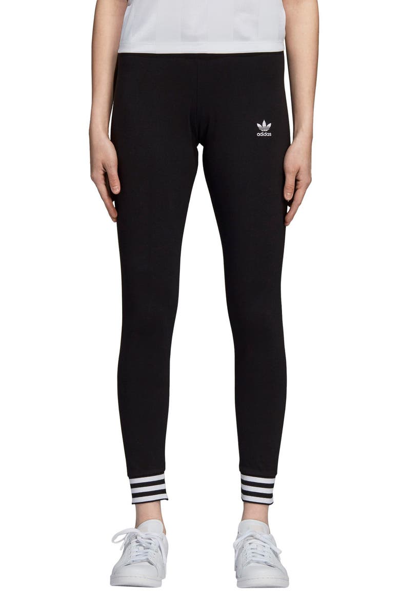 adidas 3-Stripes Tights, Main, color, BLACK