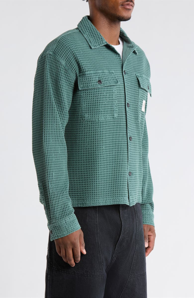Brain Dead Waffle Button-Up Shirt, Alternate, color, Silver Pine
