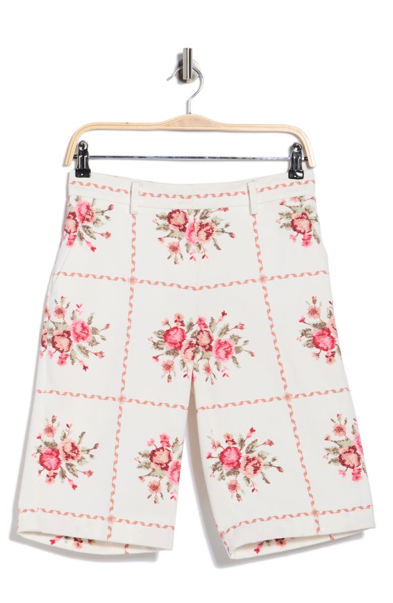 Longchamp Floral Bermuda Shorts, Main, color, Pink
