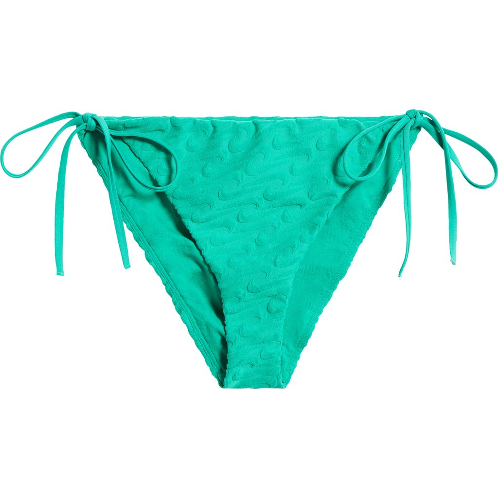 Nike Tie Side Terry Bikini Bottoms In Stadium Green