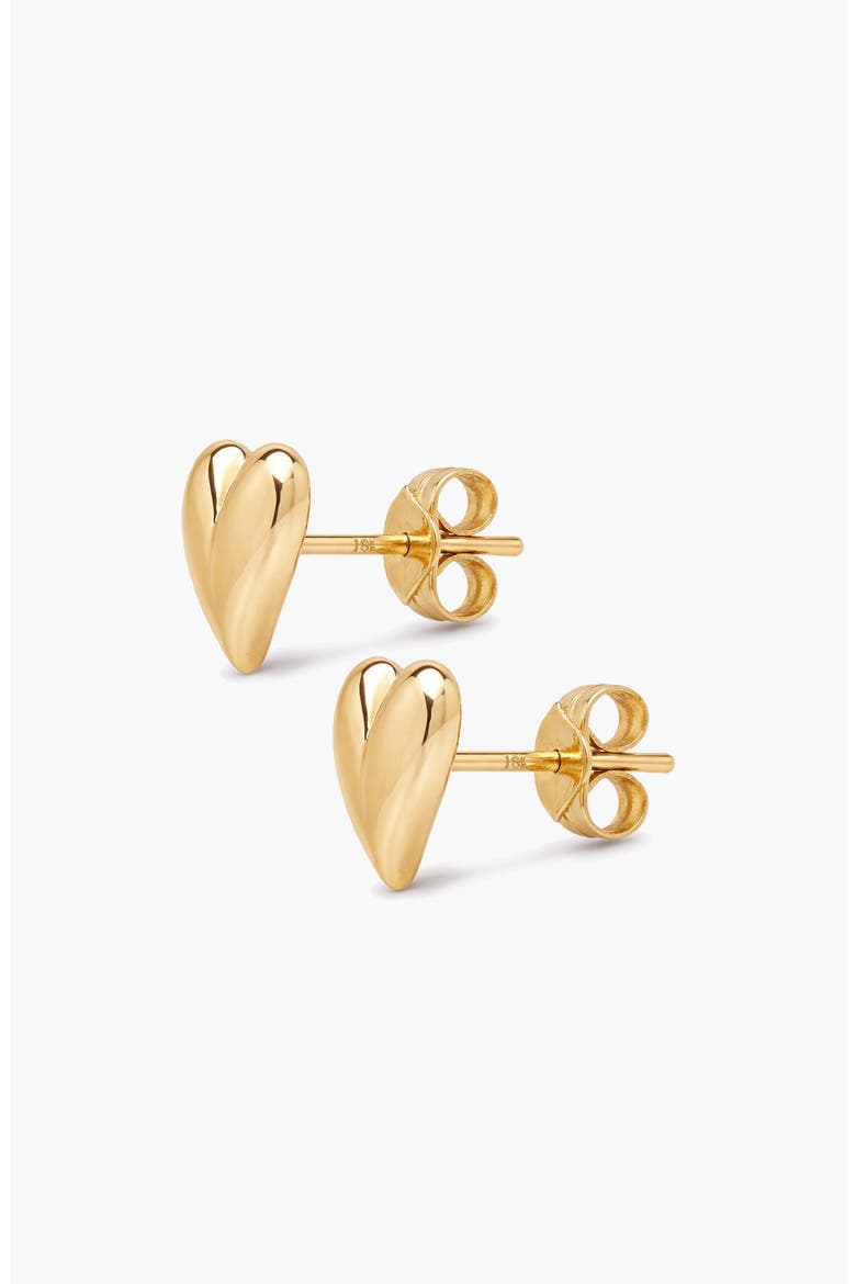 Mini Heart Stud Earrings, Alternate, color, Gold