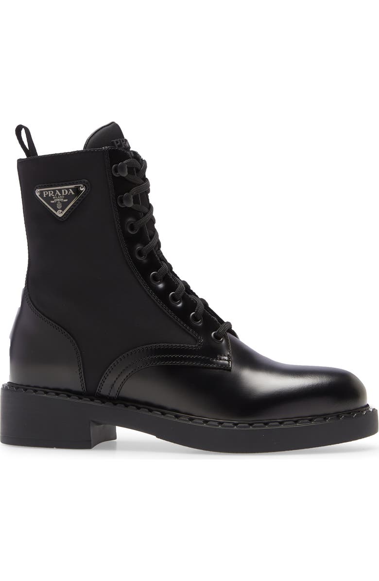 Prada Lug Sole Combat Boot, Alternate, color,