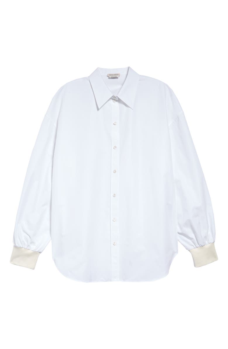 McQueen Alexander McQueen Cocoon Cotton Blouse, Alternate, color, 