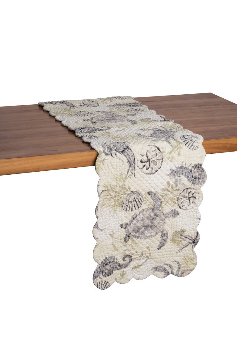 C&F Home Cannon Beach Dining Table Runner, Alternate, color, Green