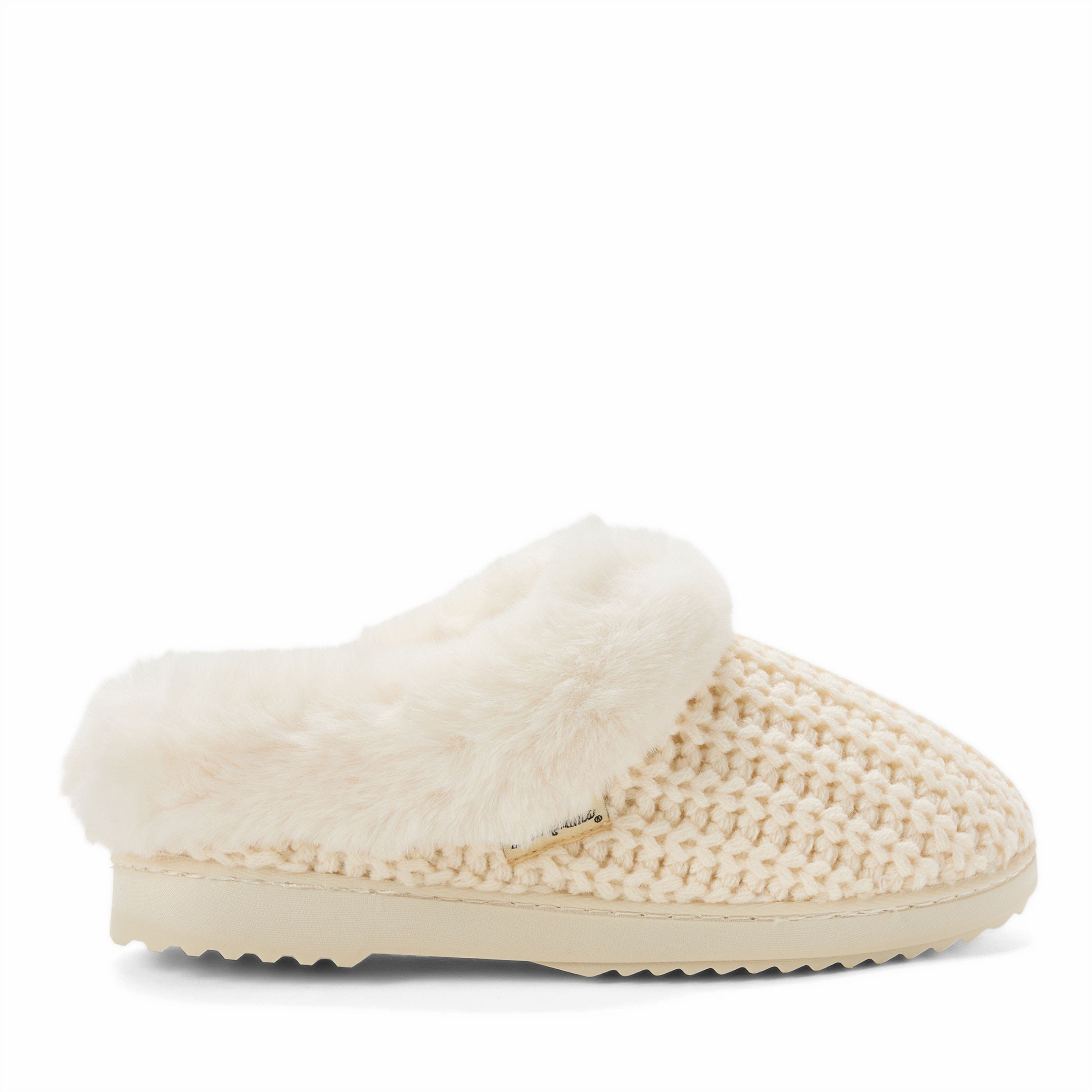 Hannah Festive Knit Clog Slippers, Alternate, color, CREAM