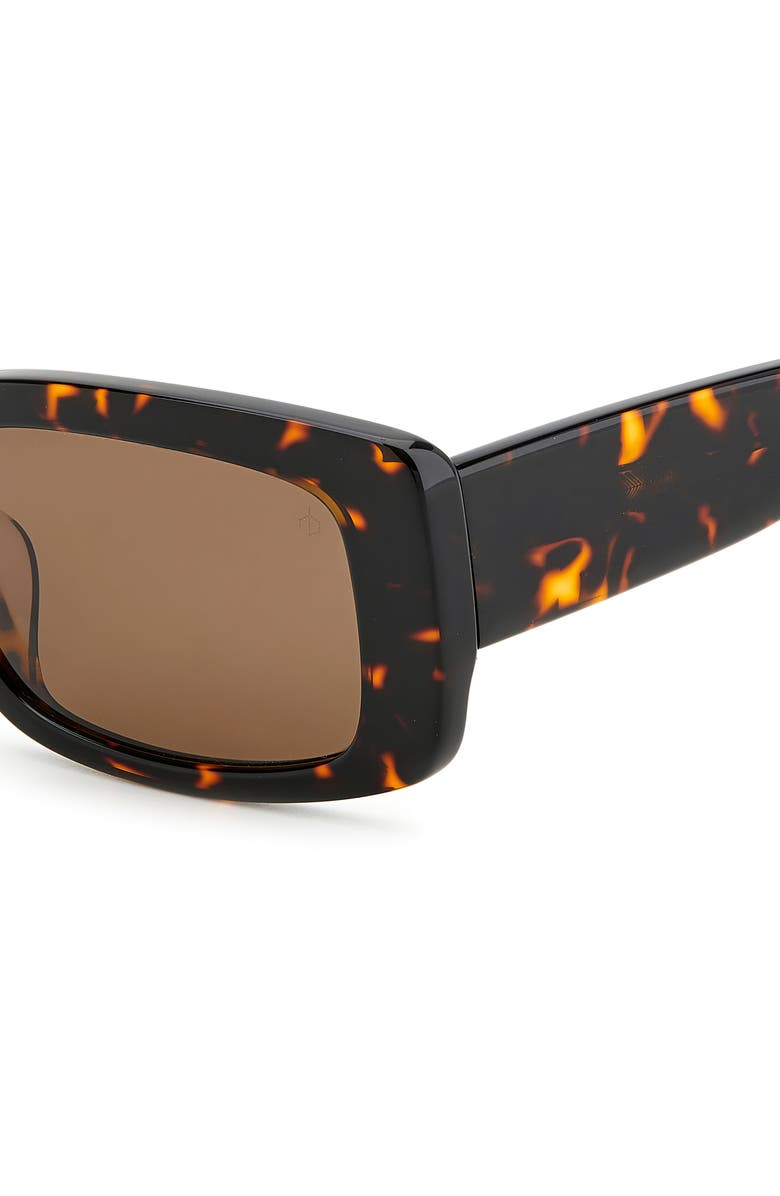 rag & bone 52mm Rectangular Sunglasses, Alternate, color, Havana