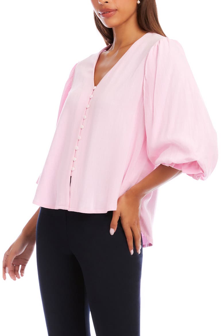 Linen Blend Top, Alternate, color, PINK