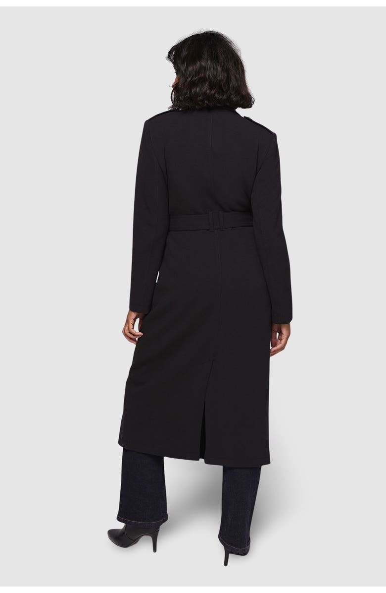 Wallis Double Crepe Trench Coat, Alternate, color, Black