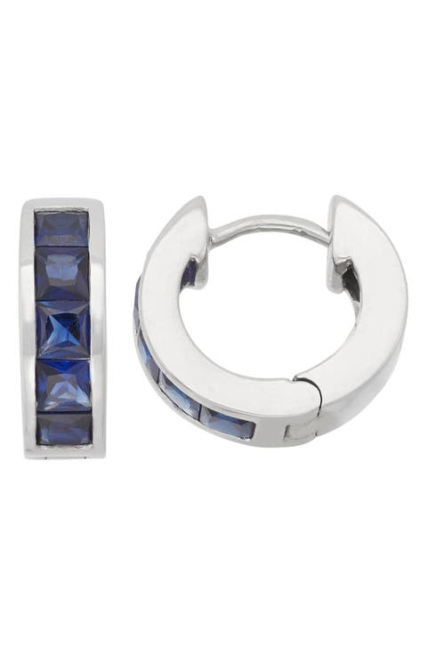 Gemstone Huggie Hoop Earrings