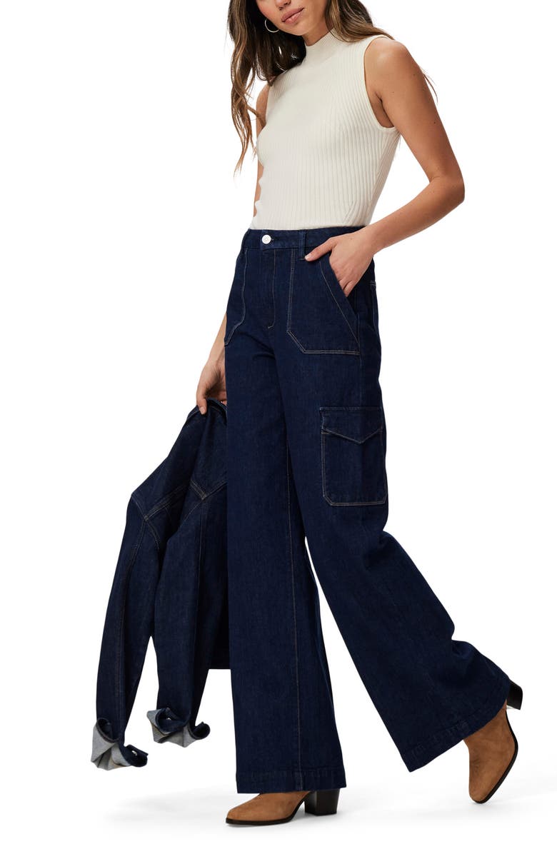 PAIGE Harper High Waist Wide Leg Cargo Jeans, Alternate, color, 