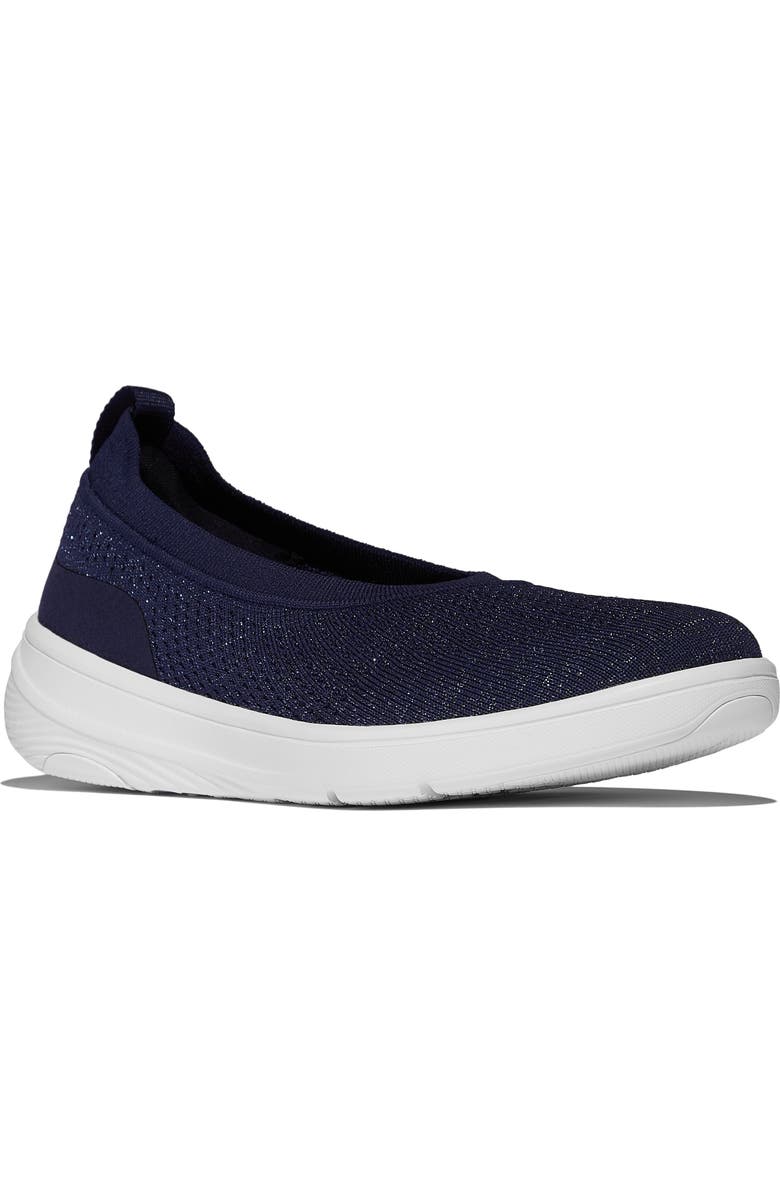 FitFlop Super Q Knit Ballet Flats, Main, color, Metallic Midnight Navy