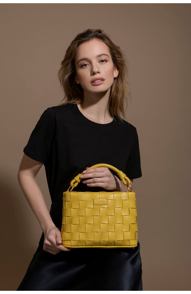 LaBante London Bella Vegan Mini Crossbody Bag, Alternate, color, Mustard