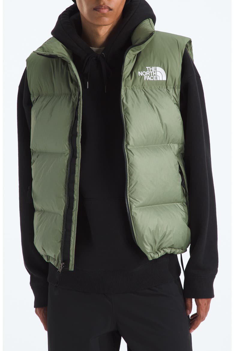 1996 Retro Nuptse Water Resistant Down Puffer Vest, Main, color, BARK MIST