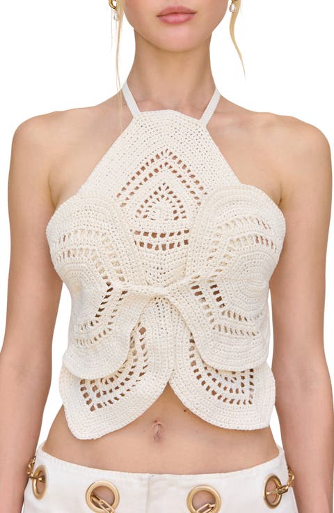 Emelia Crop Crochet Halter Top