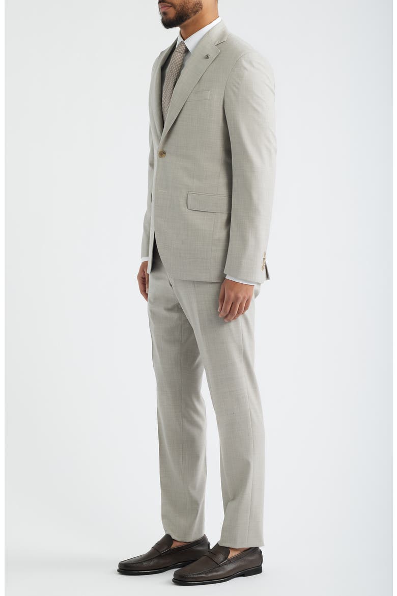 Mason Regular Fit Tan Glen Check Wool & Silk Mélange Suit, Alternate, color, SAND