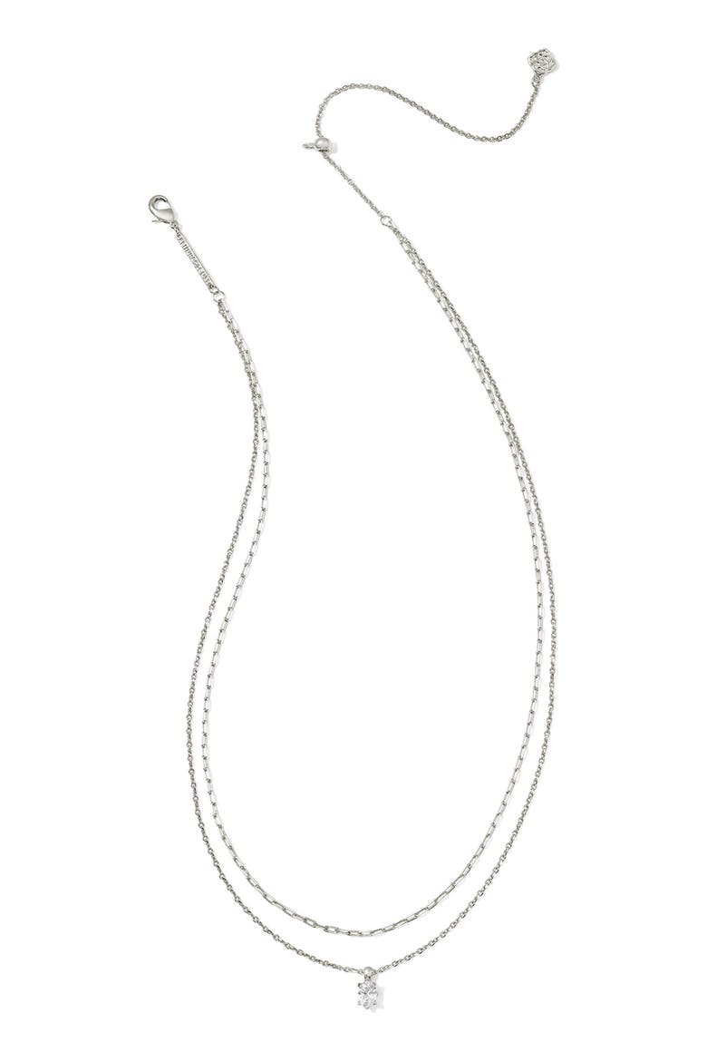 Cailin Multi Strand Necklace, Alternate, color, SILVER WHITE CRYSTAL