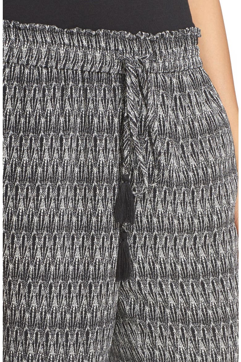 'Jourdanna' Print Silk Pants, Alternate, color, CAVIAR