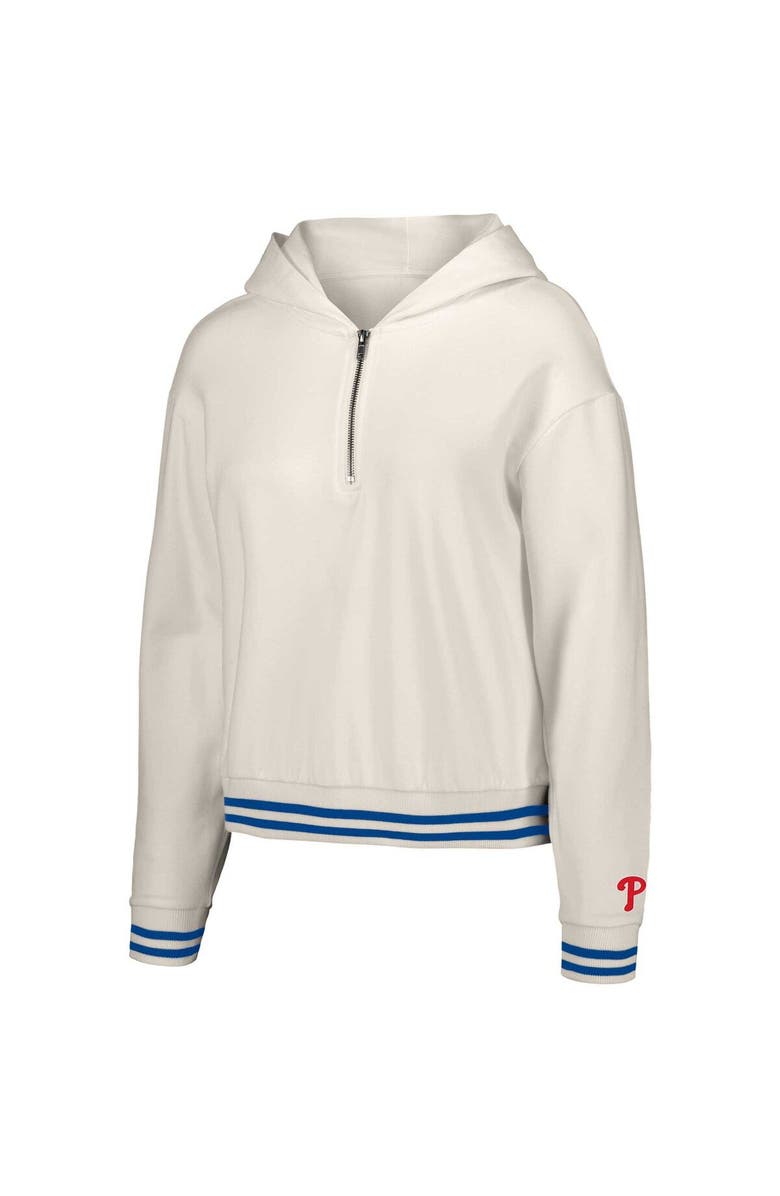 LUSSO Women's Lusso  White Philadelphia Phillies Magnolia Tri-Blend Quarter-Zip Hoodie, Alternate, color, White