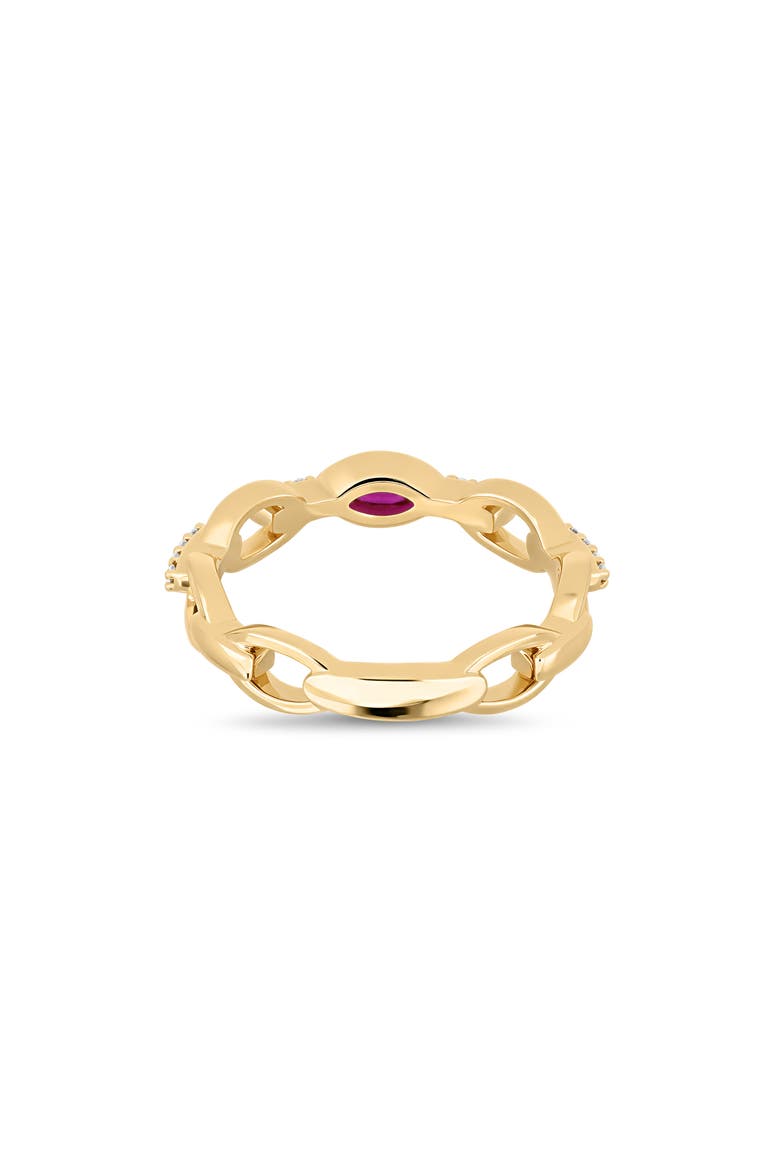 18K Gold El Mar Gemstone & Diamond Stackable Ring (Online Trunk Show), Alternate, color, 18K GOLD/DIAMOND/RUBY