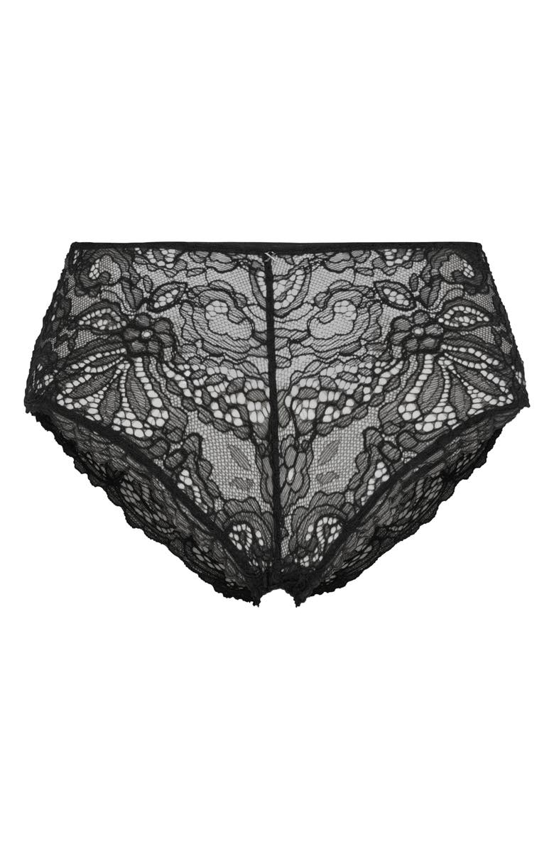 SAVAGE X FENTY Romantic Corded Lace Hipster Panties, Alternate, color, Black Caviar