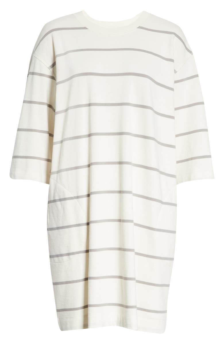 ATM Anthony Thomas Melillo Plaited Stripe Jersey Sweatshirt Dress, Alternate, color, 