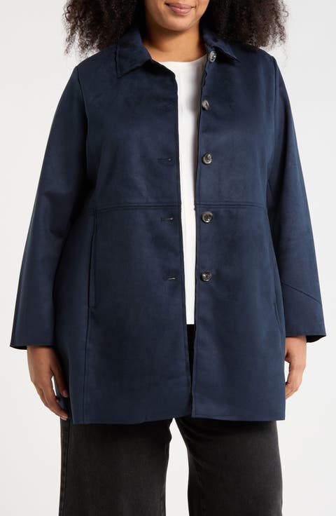 Faux Suede Coat (Plus)
