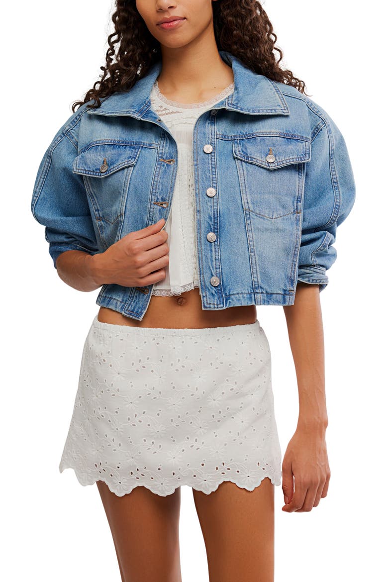 Eyes On You Floral Eyelet Embroidered Miniskort, Alternate, color, IVORY