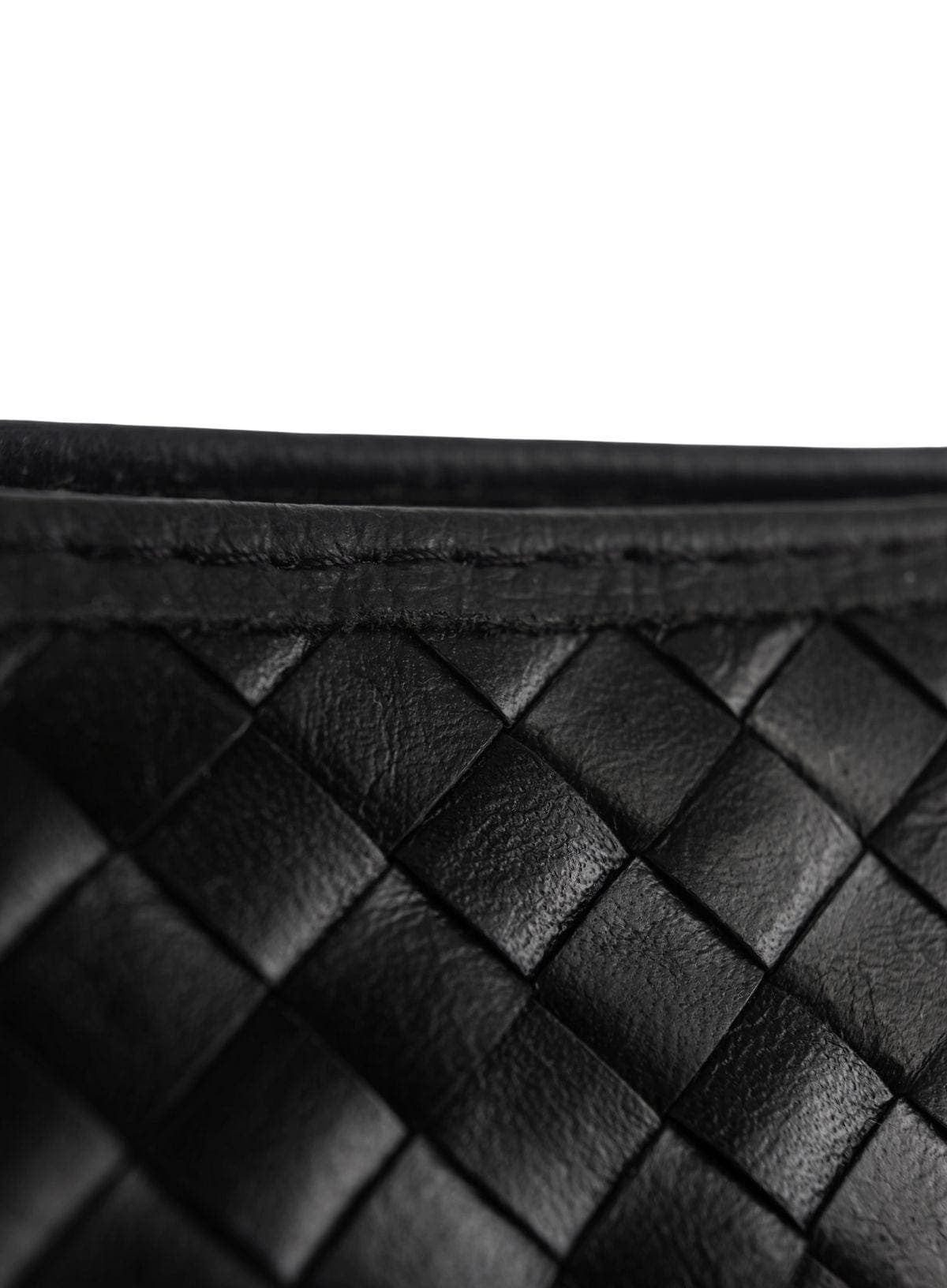 Deux Mains Woven Leather Shoulder Bag, Alternate, color, Black