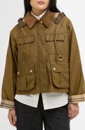 Barbour Liza Water Repellent Waxed Cotton Jacket with Removable Hood