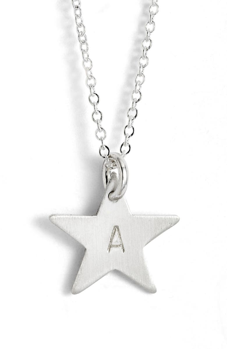 Nashelle Sterling Silver Initial Mini Star Pendant Necklace, Main, color,