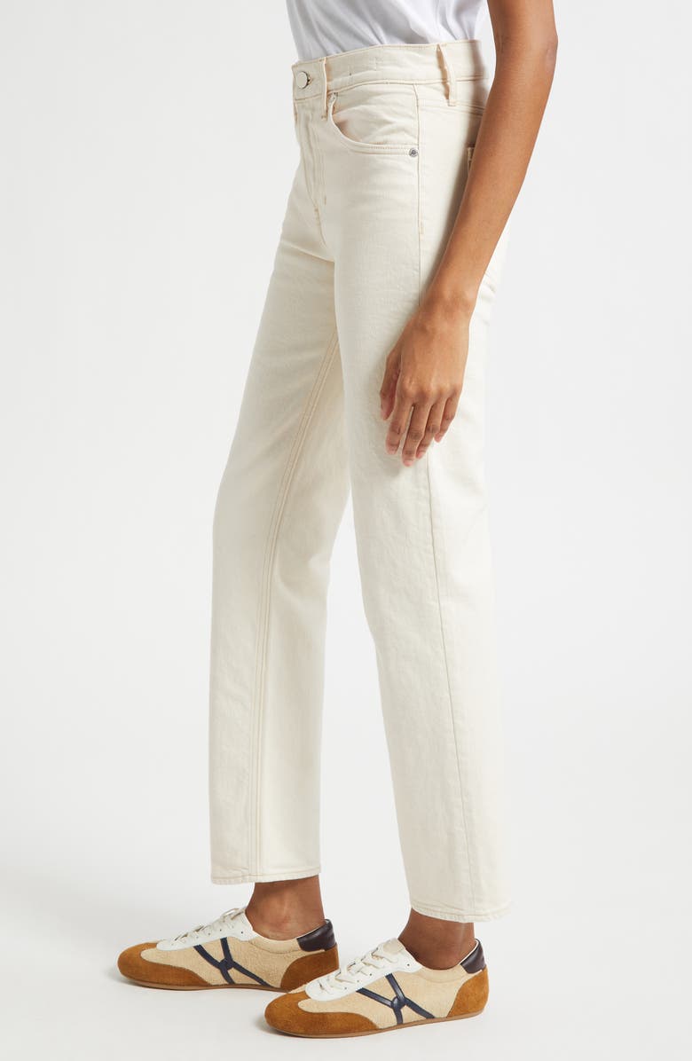 Veronica Beard Leah Straight Leg Jeans, Alternate, color, Ecru