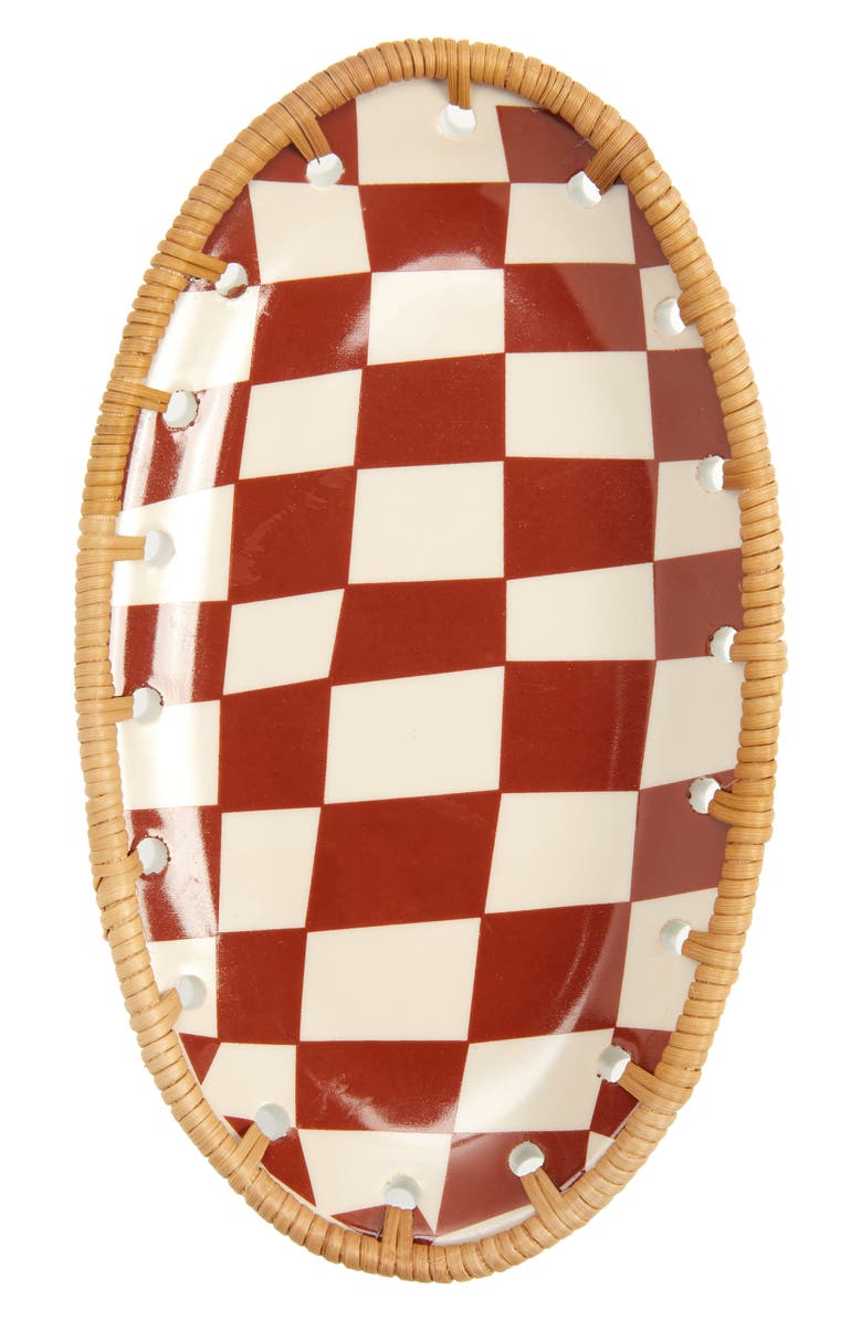 Brother Vellies Checkerboard Ceramic Dish, Main, color,