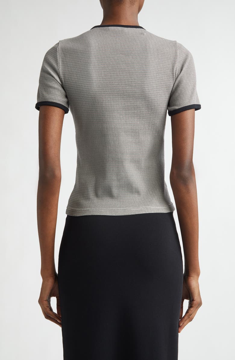 Courrèges Houndstooth Check Contrast Trim Logo T-Shirt, Alternate, color, Houndstooth/ Black
