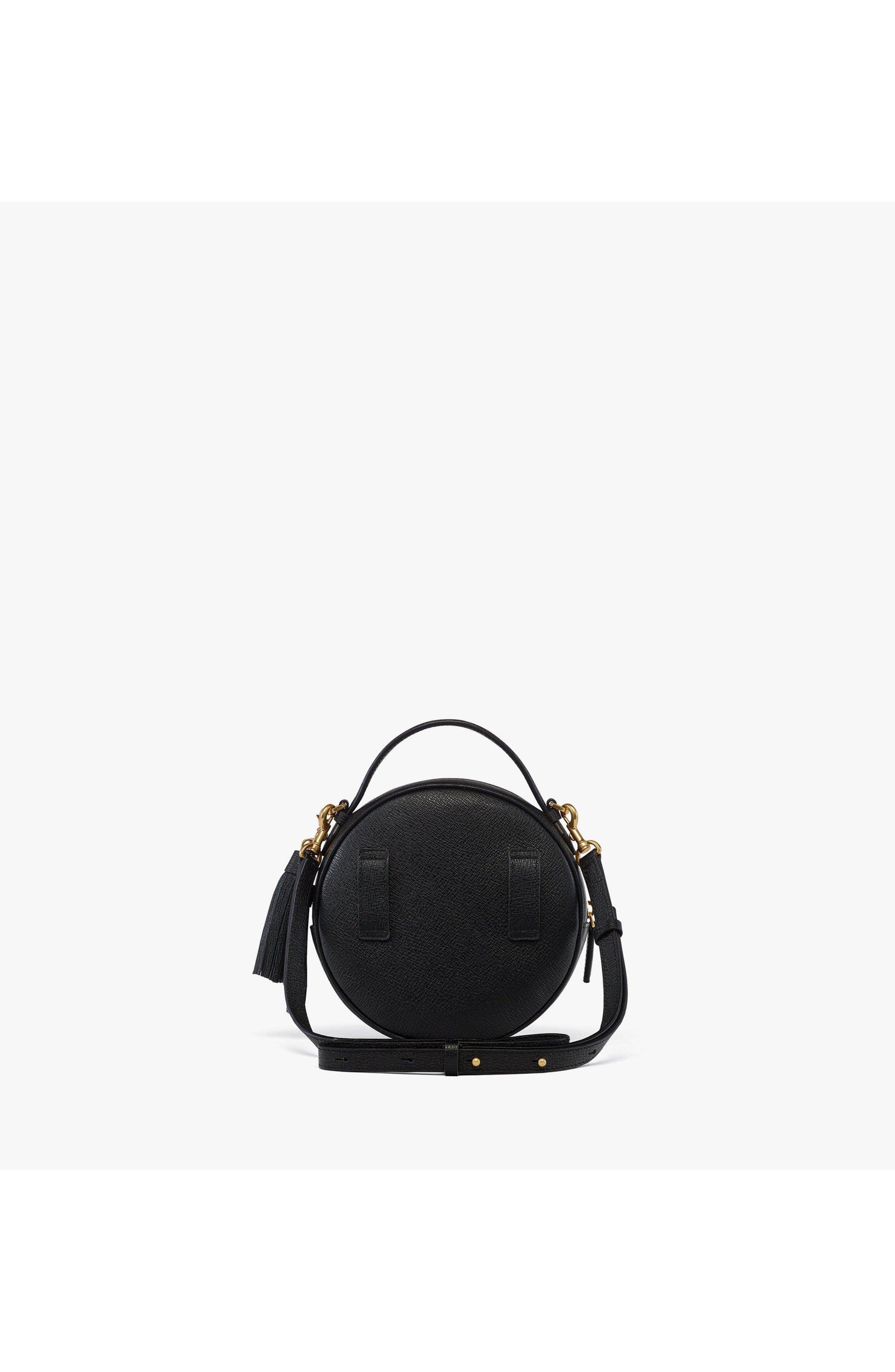 Small Pina Tambourine Bag in Studded Calfskin, Alternate, color, Black