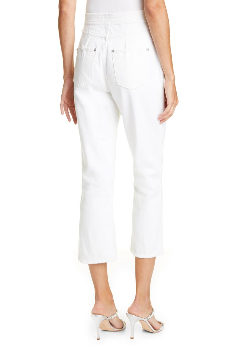 Button Front Crop Flare Jeans, Alternate, color, BLANC OPTIQUE