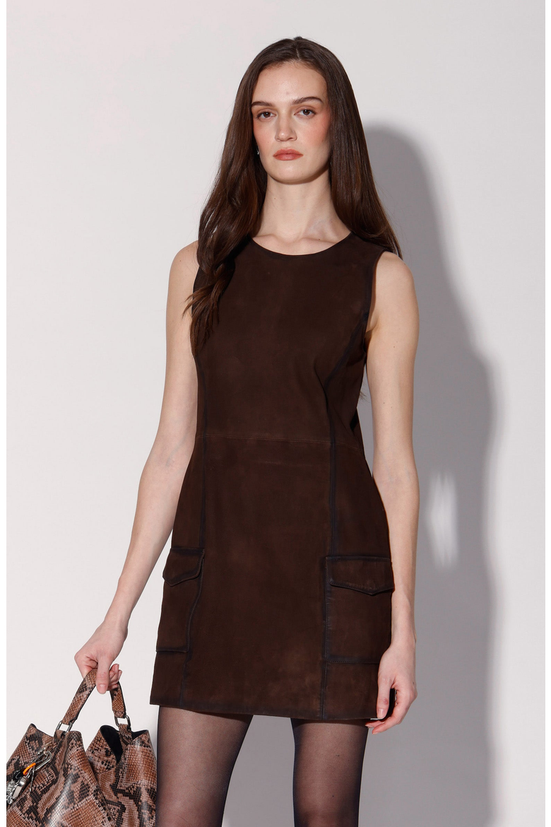 Cheyenne Dress, Main, color, Mocha Suede