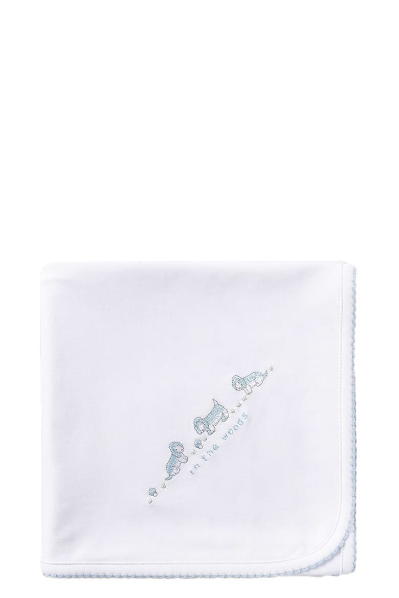 Premium Peruvian Pima Cotton In The Woods Receiving Blanket for Infant, Main, color, Blue