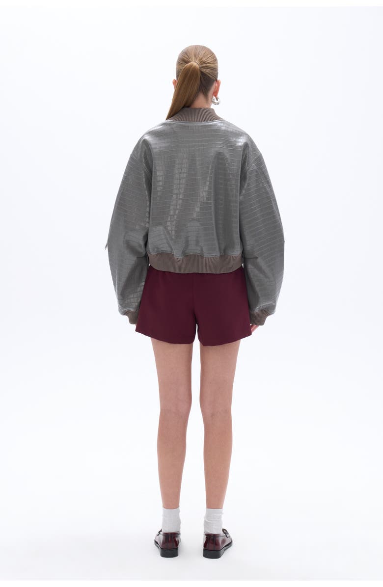 Nocturne Faux Leather Bomber Jacket, Alternate, color, 