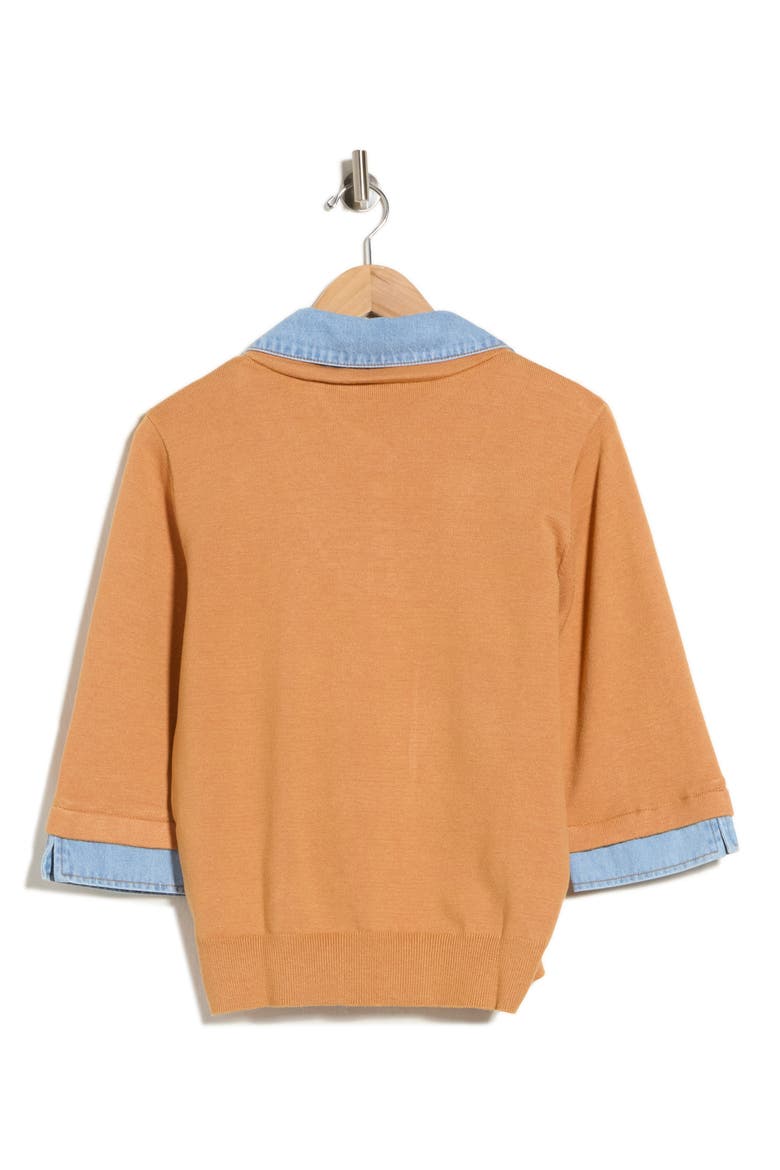 Argyle & Denim Sweater, Alternate, color, SADDLE MULTI