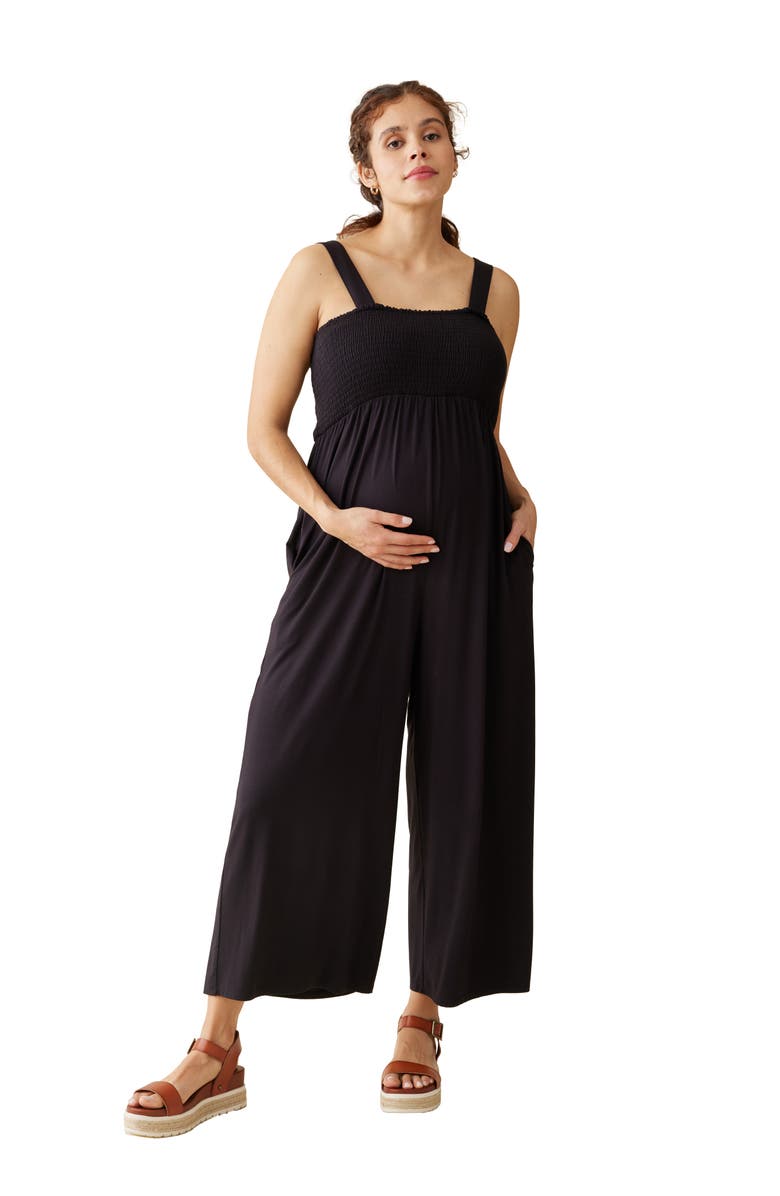 Ingrid & Isabel SMOCKED BODICE JUMPSUIT, Main, color, Abstract Check