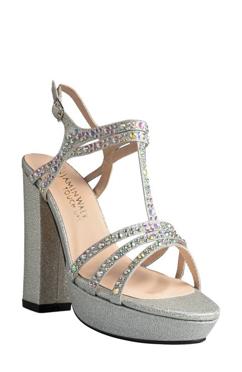 D115 Crystal Platform Sandal