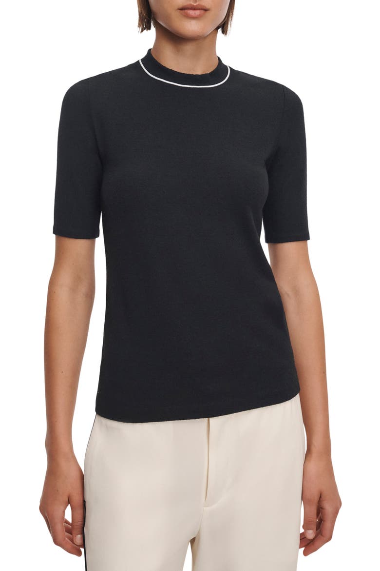 The Knit Brushed Tee, Main, color, BLACK