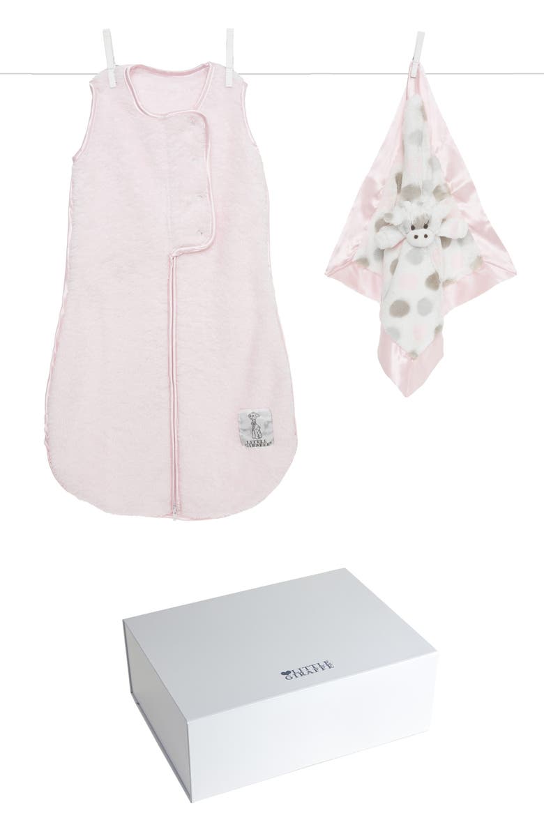 Little Giraffe Sweet Dreams Wearable Blanket & Blankie Bundle, Main, color, Pink