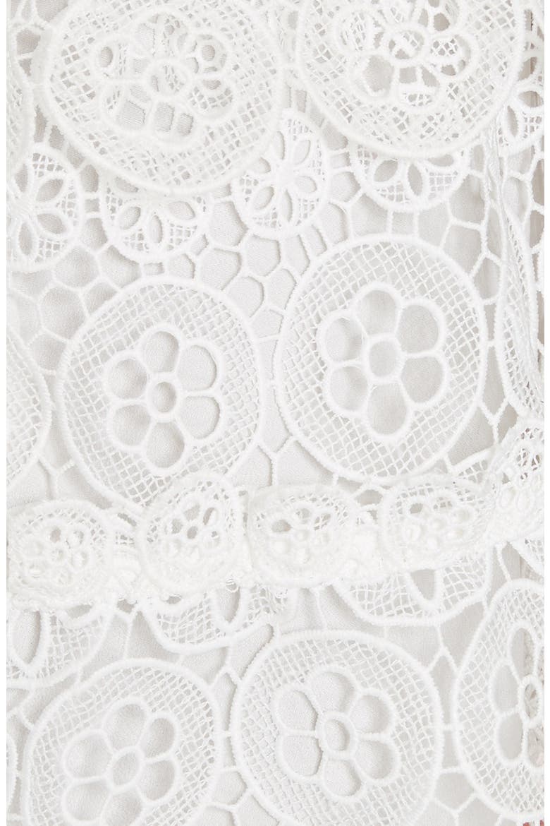 Floral Lace Tiered Dress, Alternate, color, WHITE