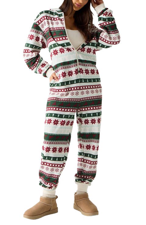 Women
s Cozy Fleece Hooded Jumpsuit