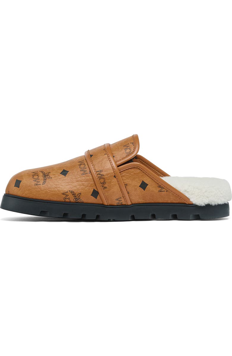 MCM Monogram Genuine Shearling Lined Mule, Alternate, color,