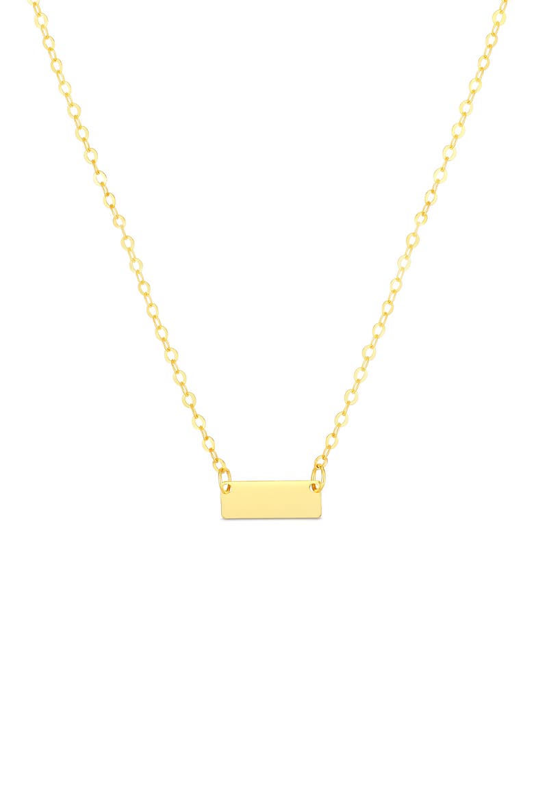 14K Yellow Gold Mini Bar Pendant Necklace, Main, color, YELLOW