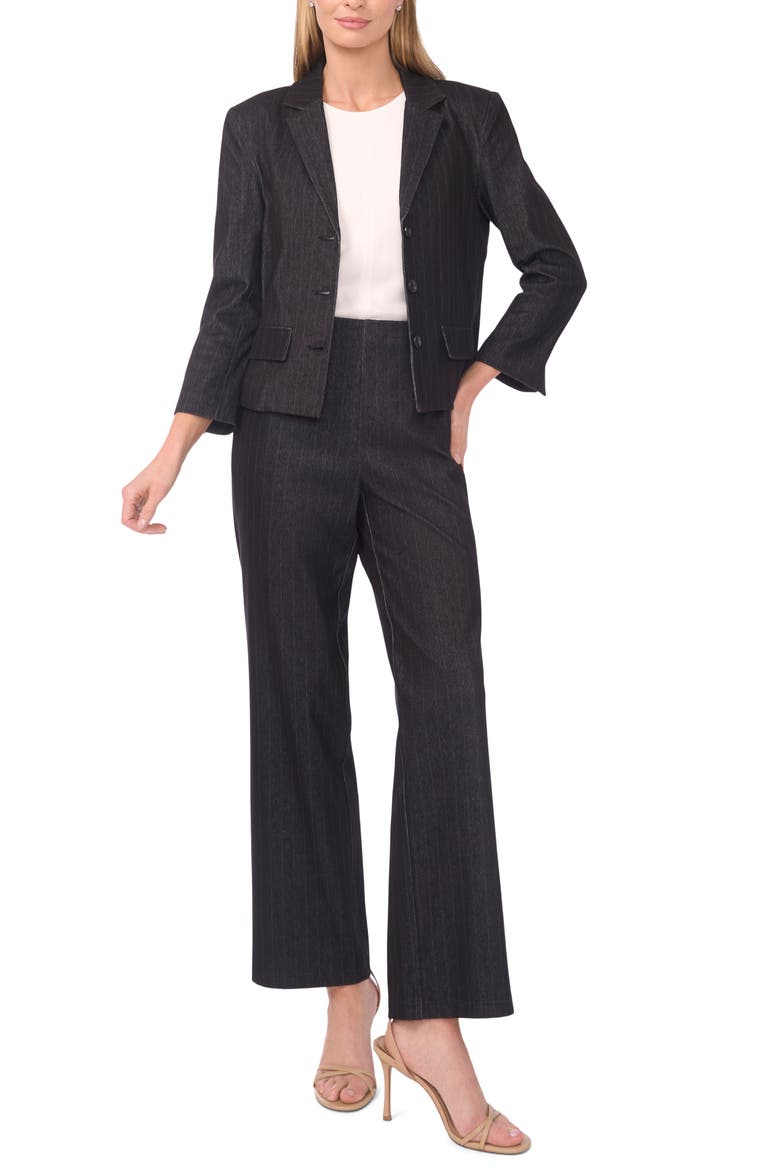 Pinstripe Blazer, Alternate, color, CHARCOAL
