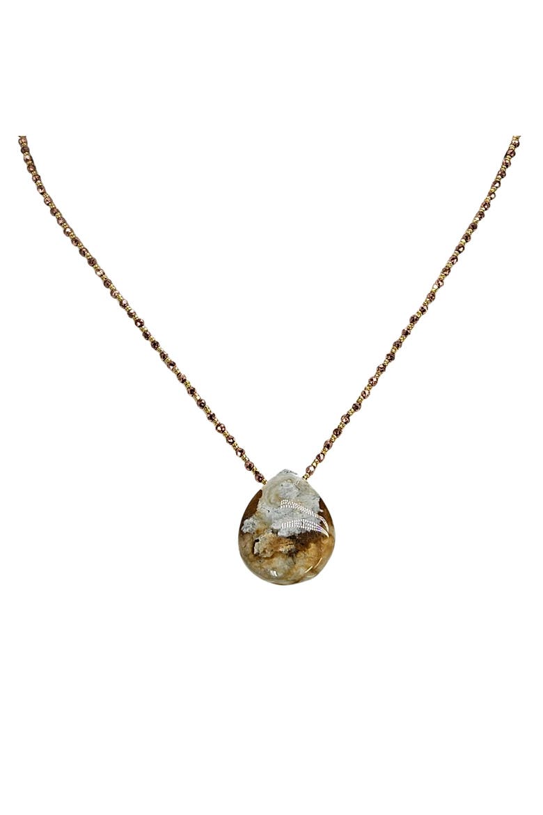 Gem Pendant Necklace, Alternate, color, beige
