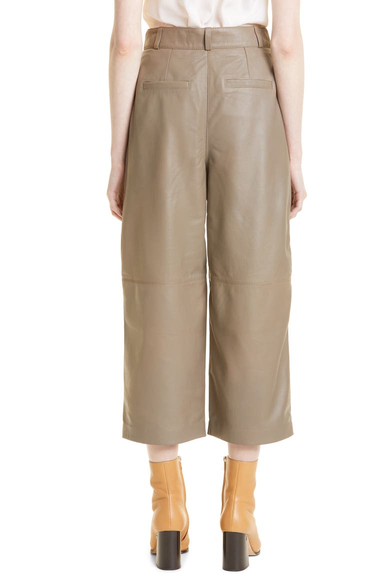 Garnnet Crop Wide Leg Leather Pants, Alternate, color, GREY